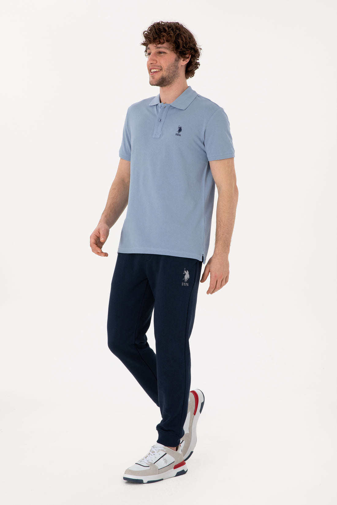 Men's Slim Fit Elastic Leg Navy Sweatpants