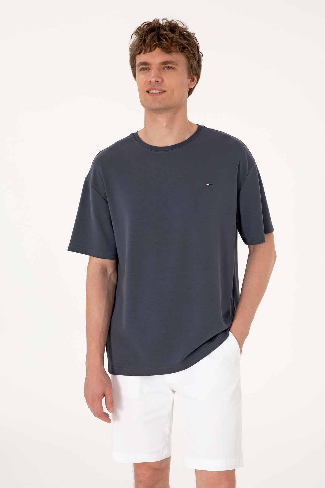 Men's Comfort Fit Crew Neck Anthracite T-Shirt