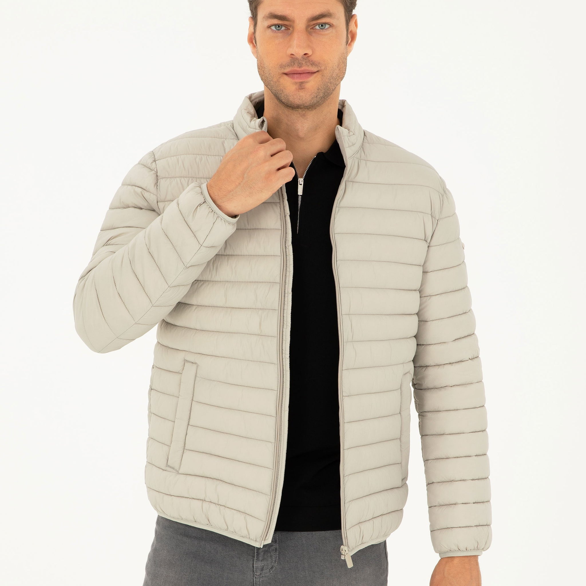 Beige Quilted Sport Coat
