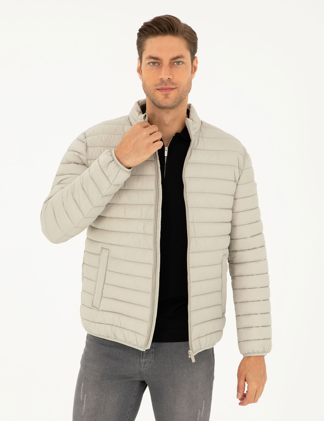 Beige Quilted Sport Coat