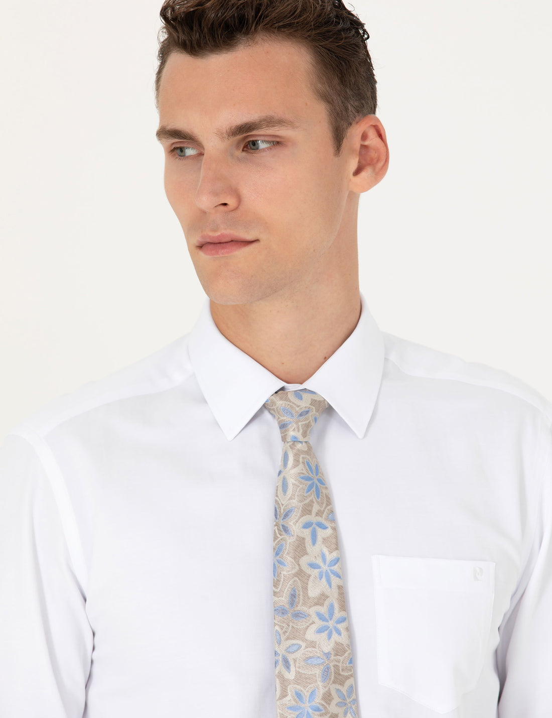 White Regular Fit Long Sleeve Basic Shirt