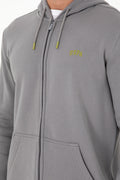 Men's Grey Charcoal Knitted Cardigan
