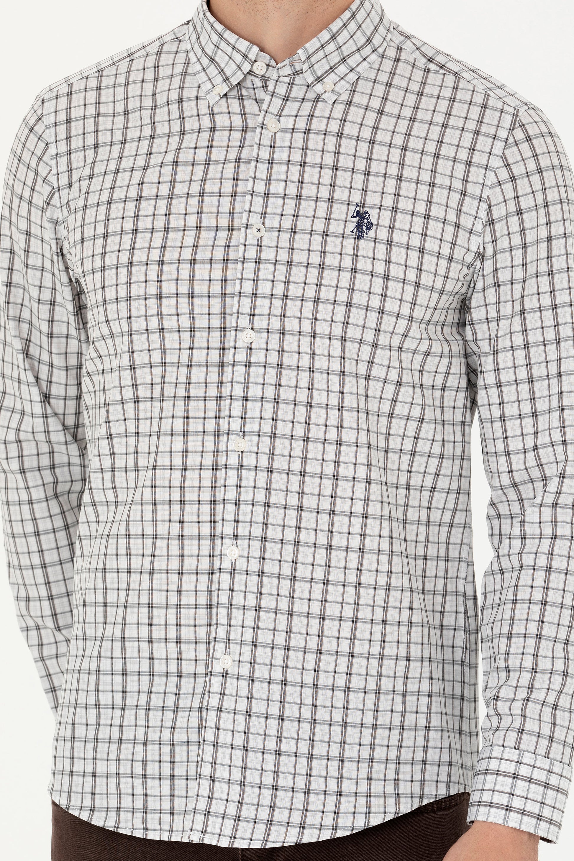 Men's Plaid Navy Shirt