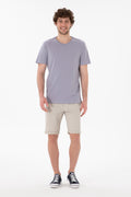 Men's Regular Fit Crew Neck Grey Basic T-Shirt