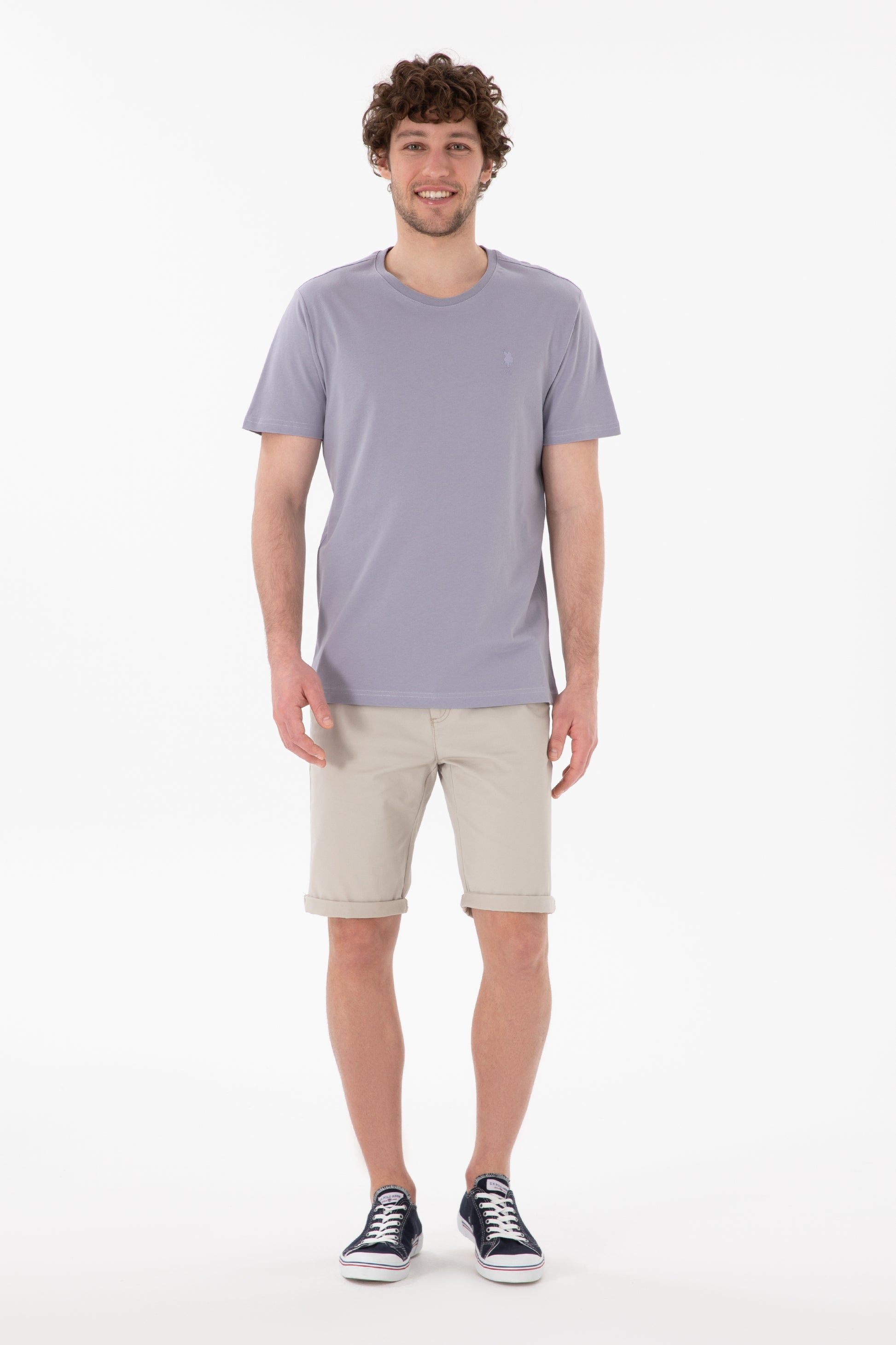 Men's Regular Fit Crew Neck Grey Basic T-Shirt