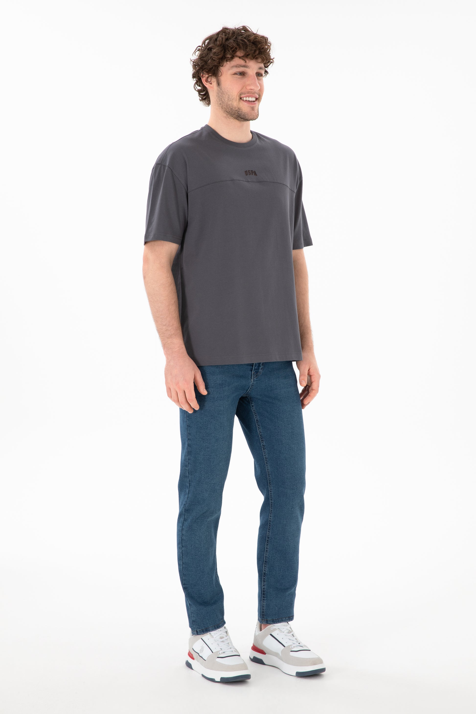 Men's Comfort Fit Crew Neck Anthracite T-Shirt