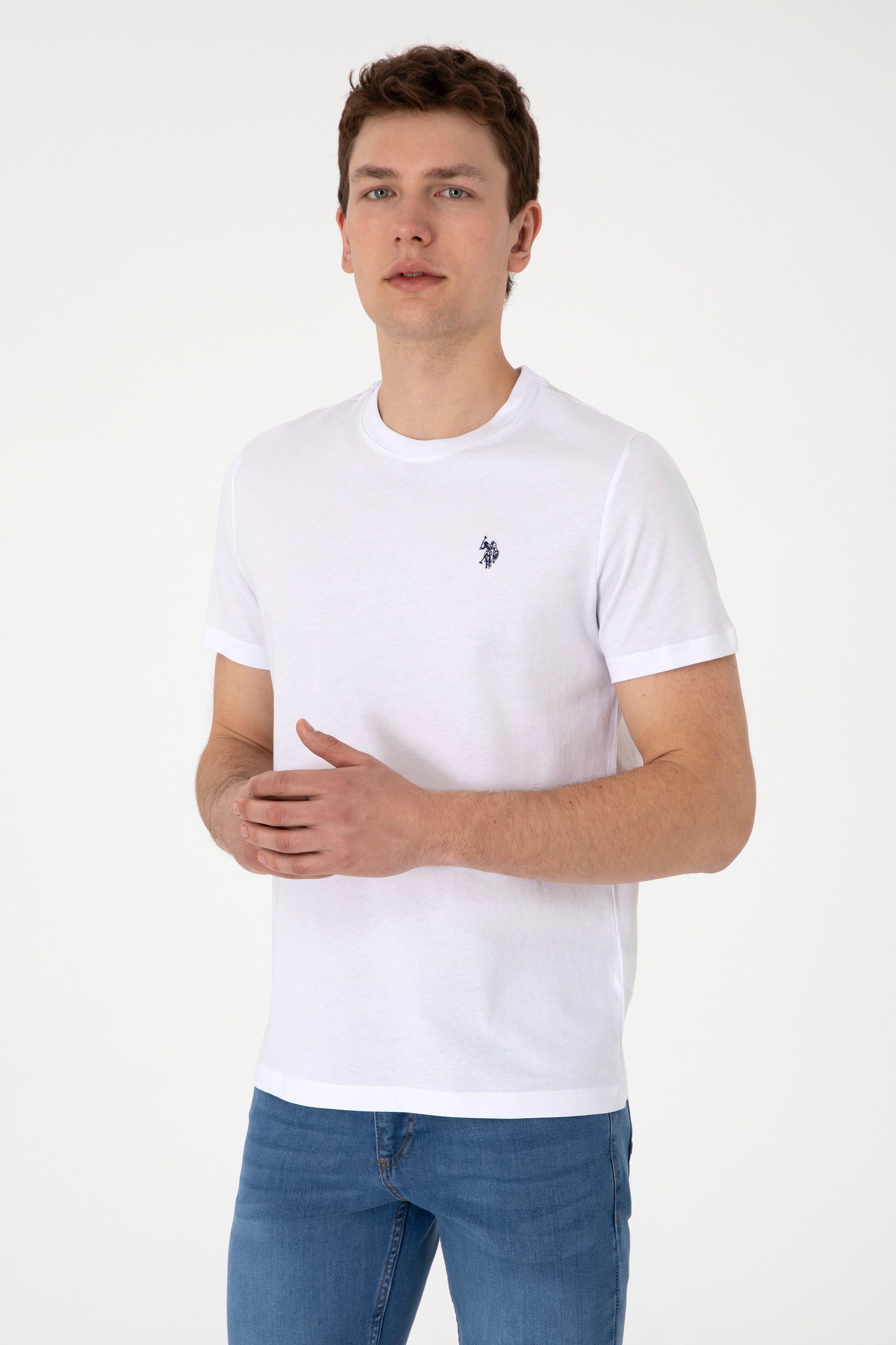 Men's Regular Fit Crew Neck White T-Shirt
