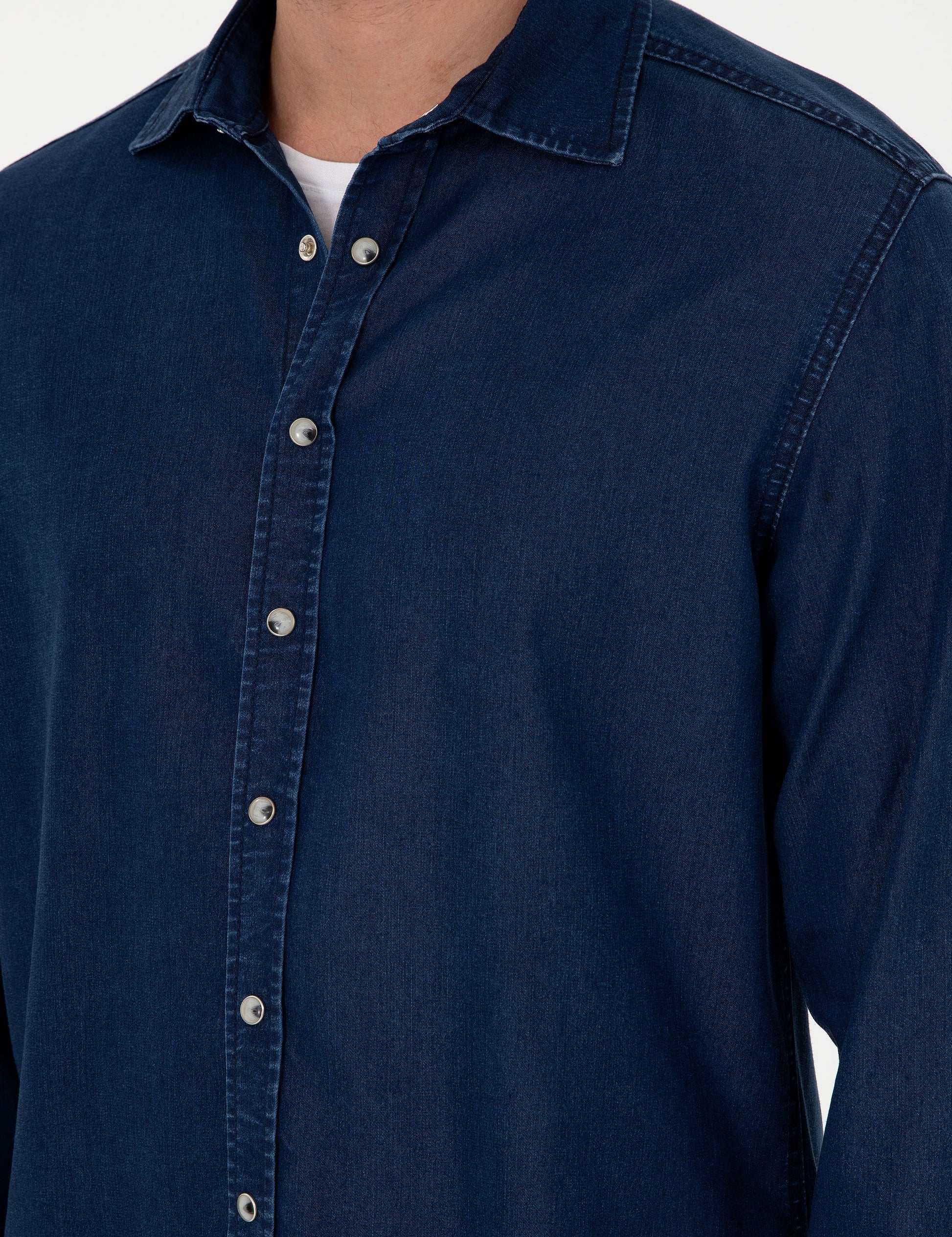Navy Blue Regular Fit Jeans Shirt