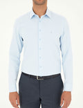 Light Blue Slim Fit Chunky Long Sleeve Shirt