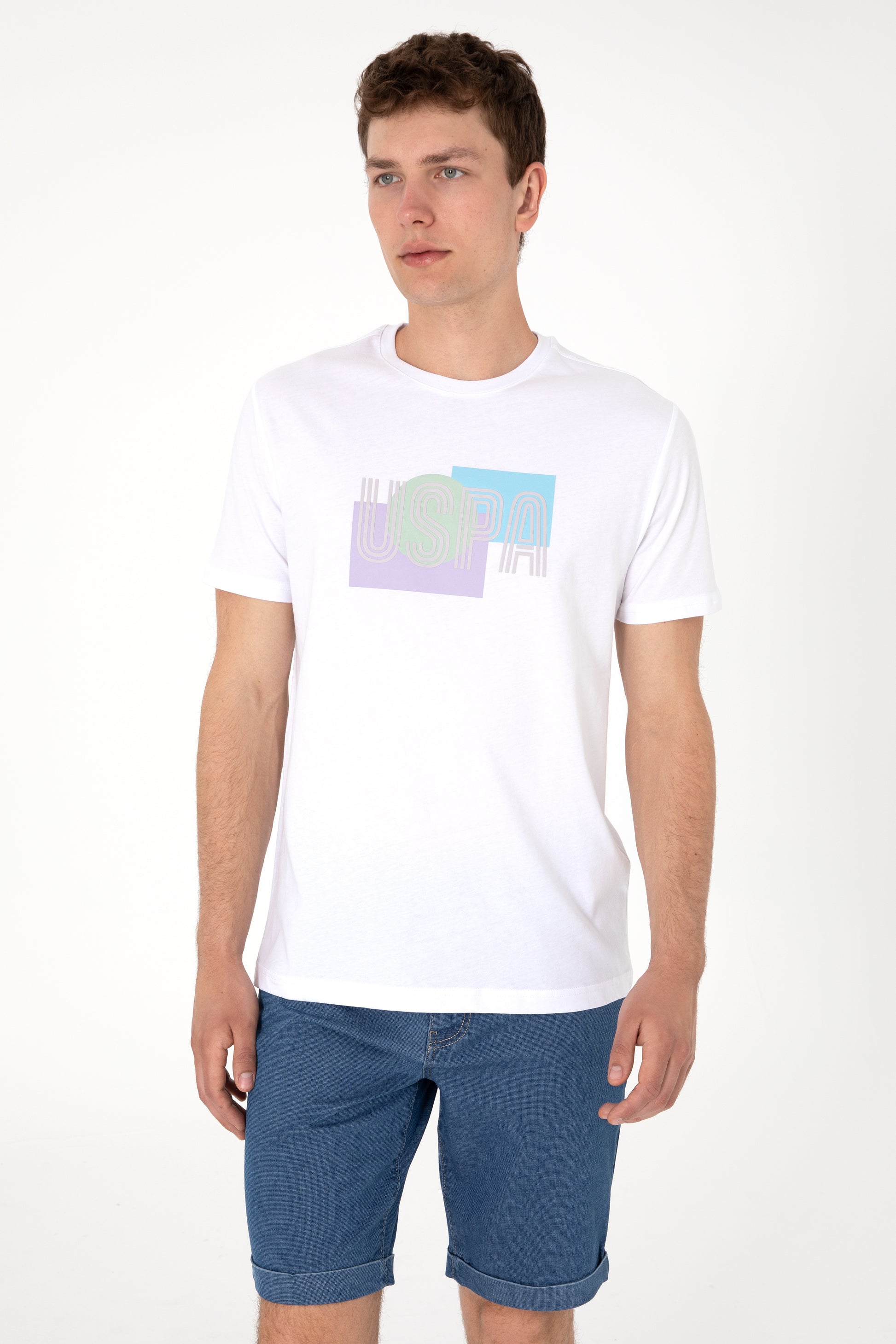 Men's Regular Fit White Crew Neck T-Shirt