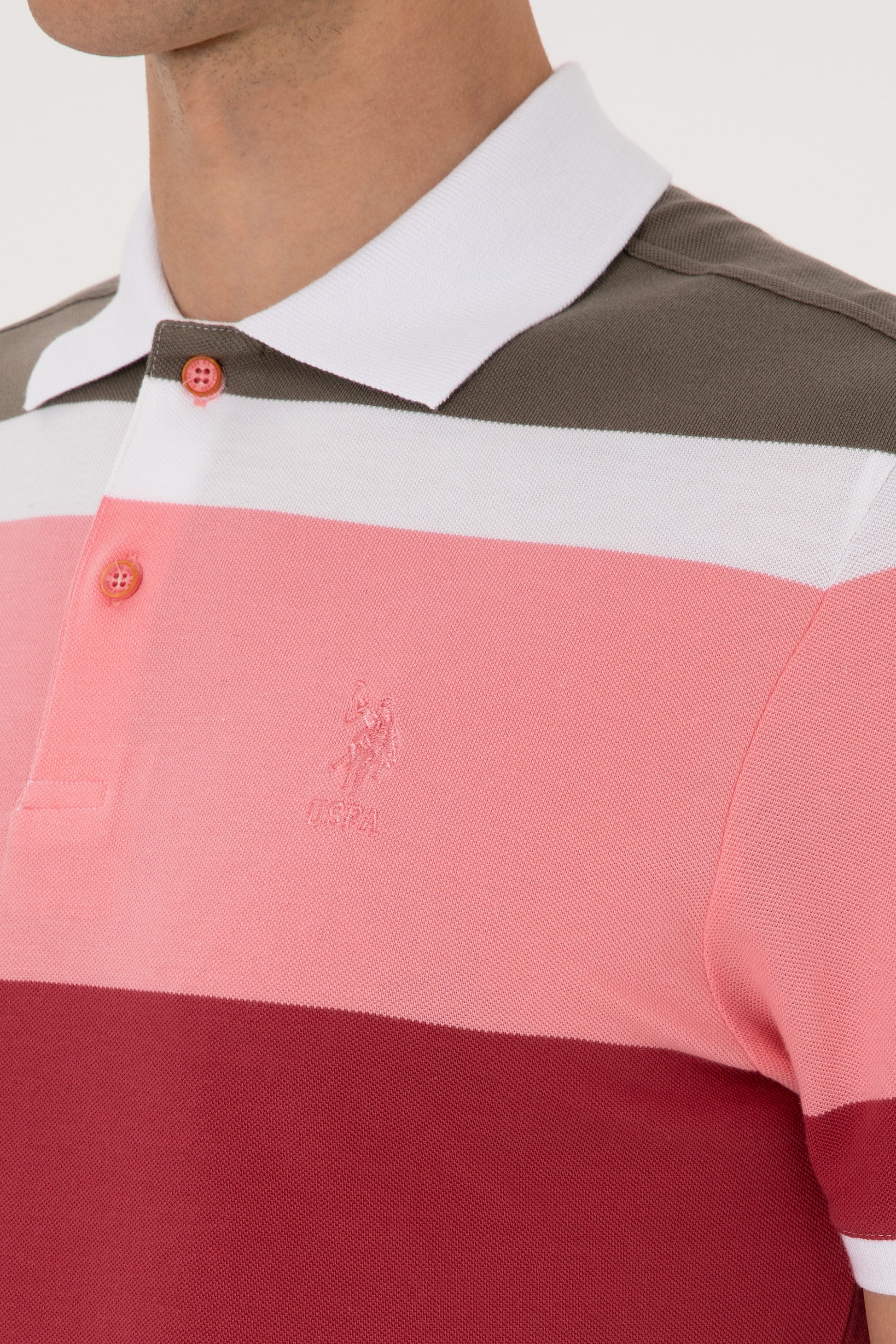 Men's Regular Fit Polo Neck Pink T-Shirt
