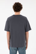 Men's Oversize Fit Crew Neck Anthracite T-Shirt