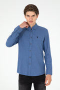 Men's Indigo Long Sleeve Basic Shirt