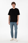 Men's Oversize Fit Crew Neck Black T-Shirt