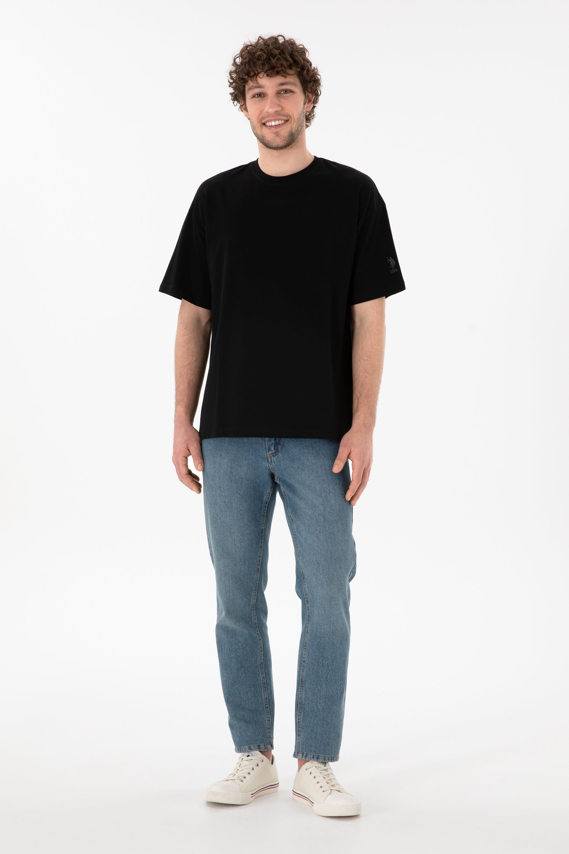 Men's Oversize Fit Crew Neck Black T-Shirt