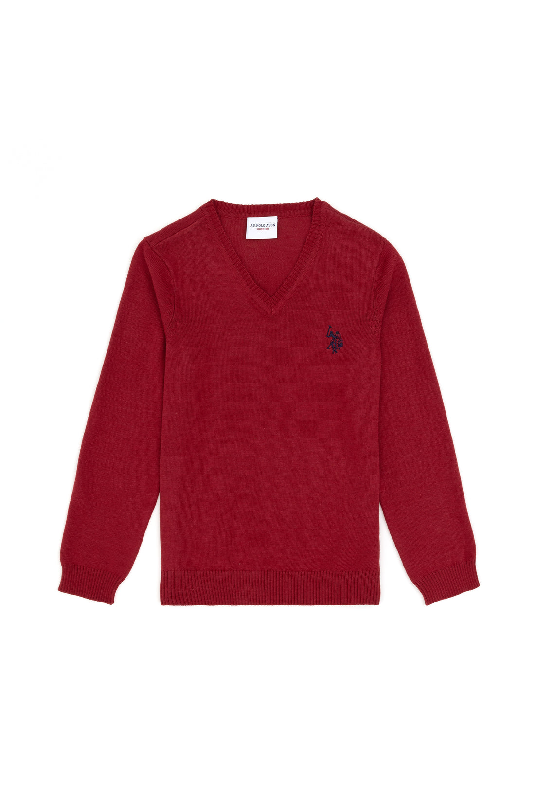 Girls' Cherry V Neck Basic Sweater
