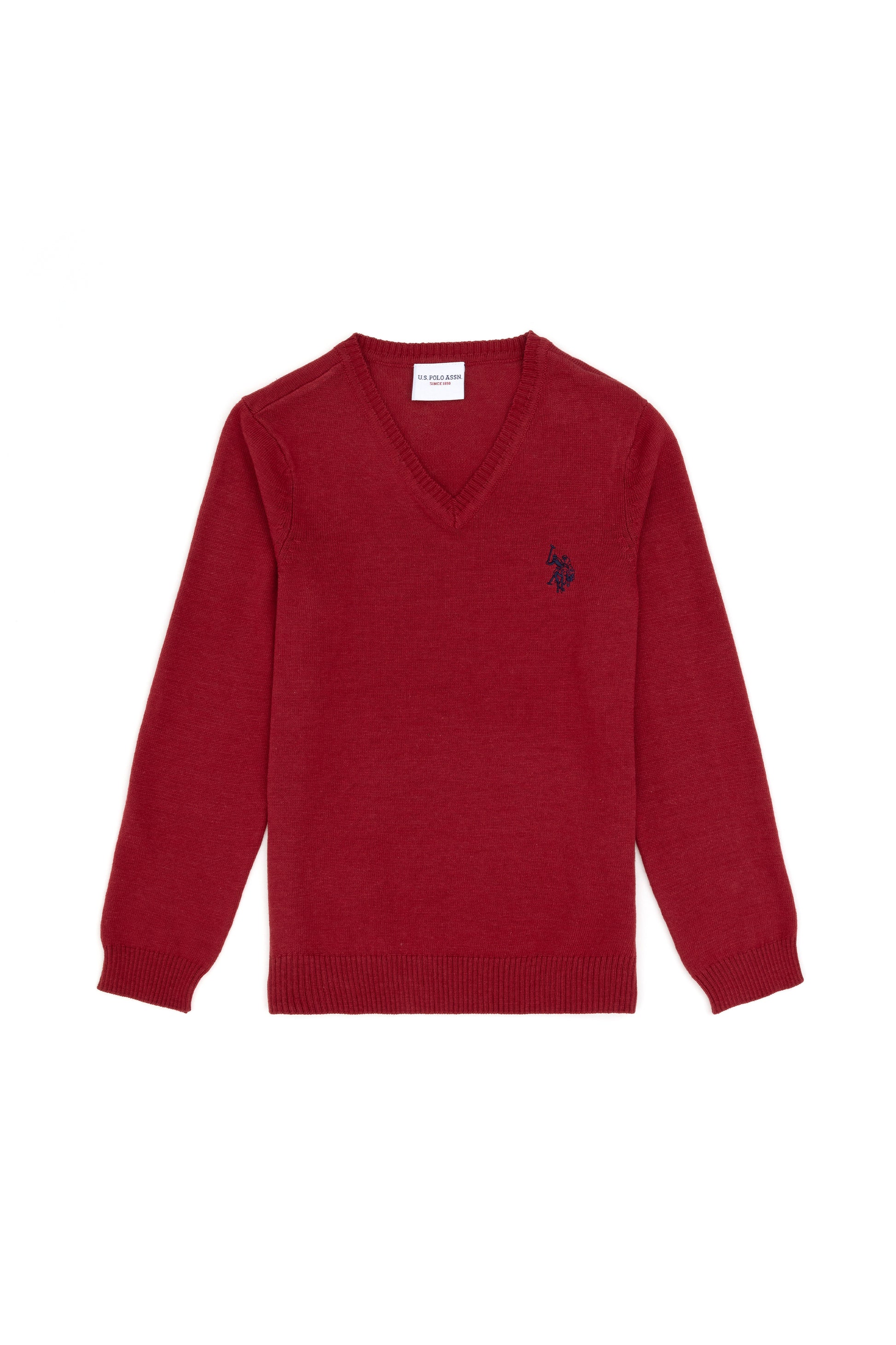 Girls' Cherry V Neck Basic Sweater
