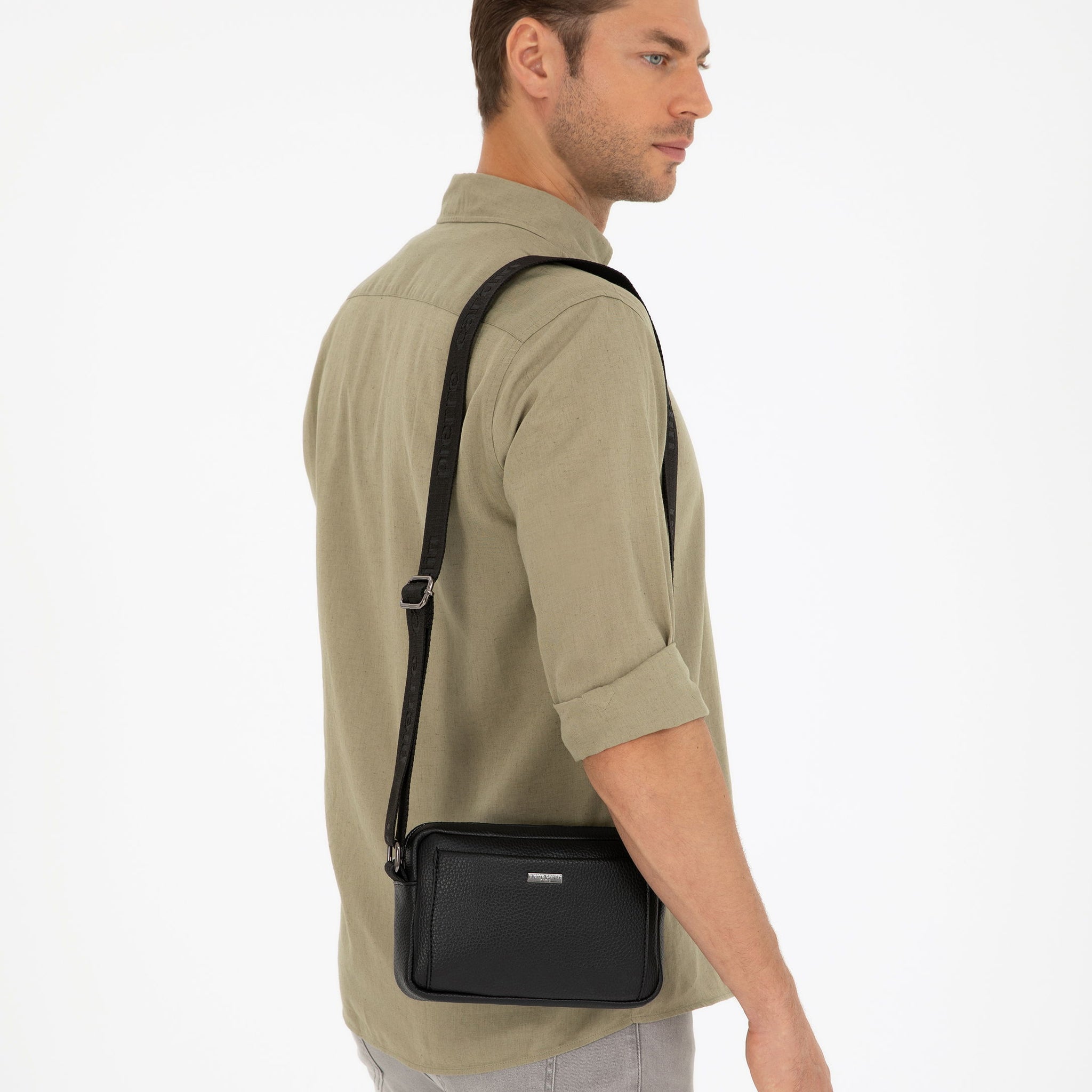 Men's Black Shoulder Bag