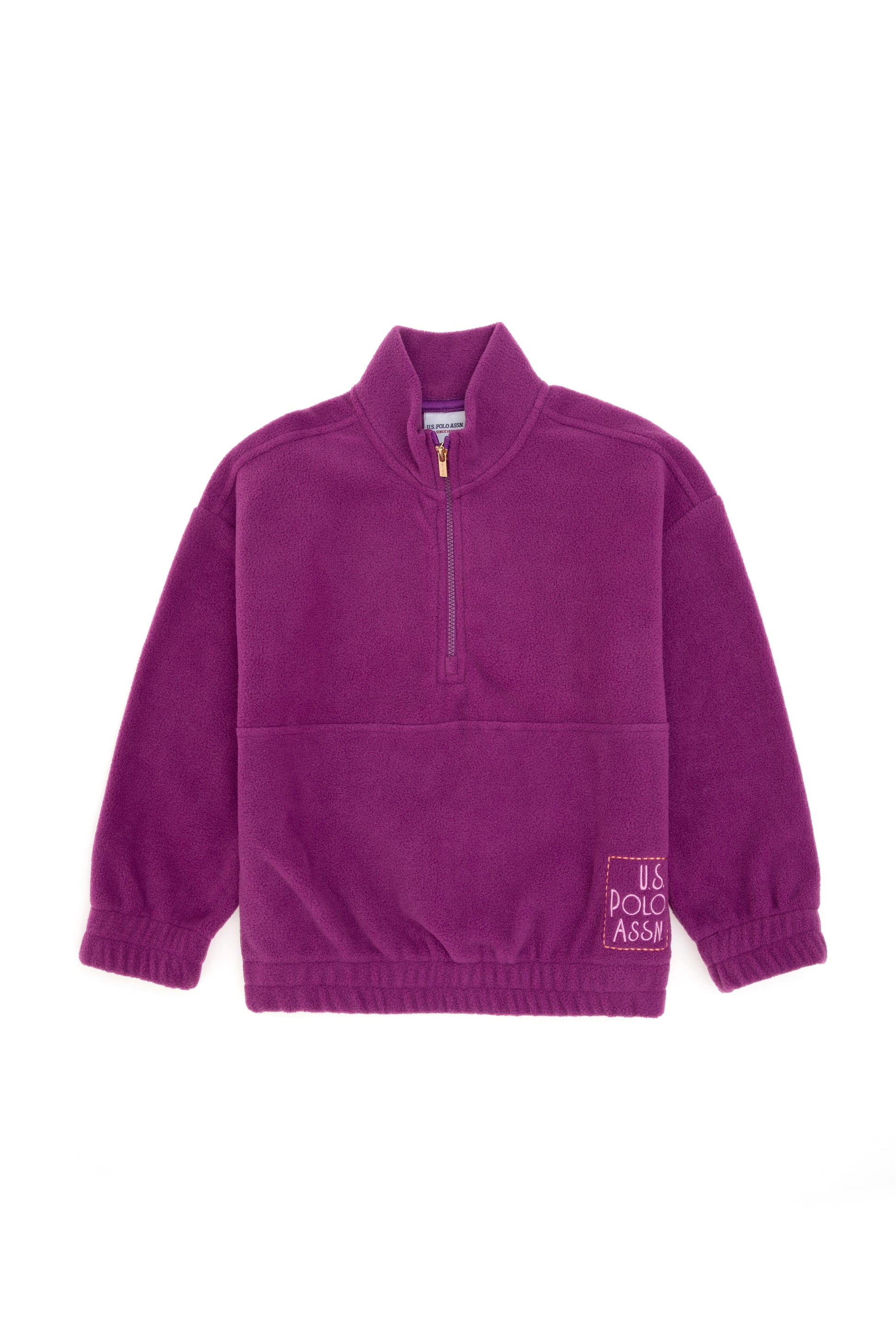 Girls' Half Zip Violet Fleece Sweatshirt