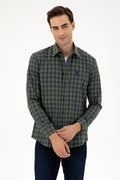 Men's Dark Green Long Sleeve Shirt