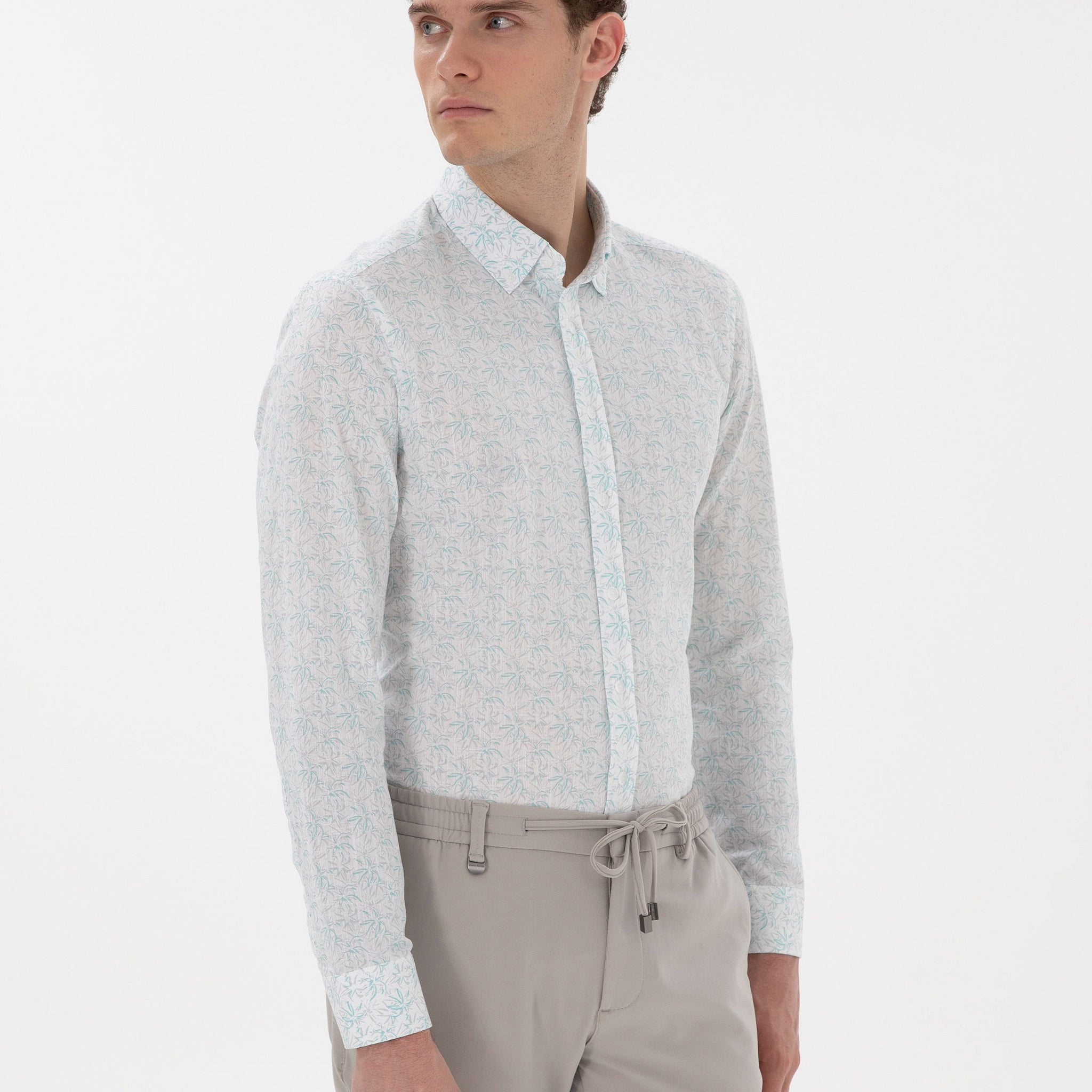 Mint Slim Fit Long Sleeve Shirt