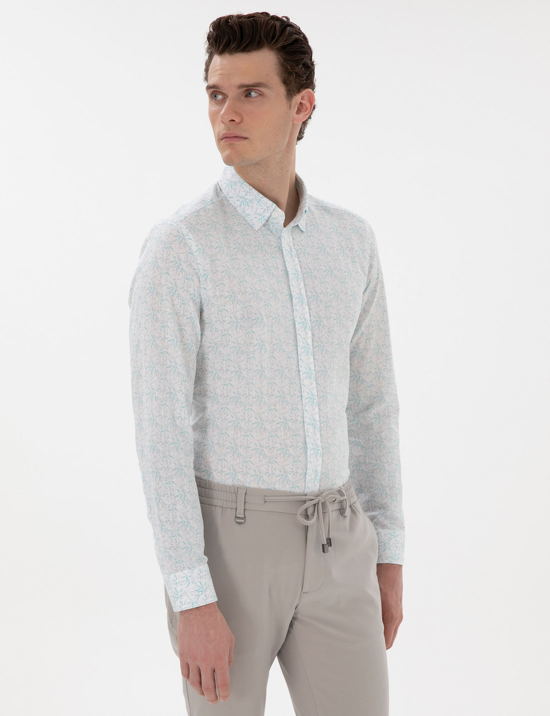 Mint Slim Fit Long Sleeve Shirt