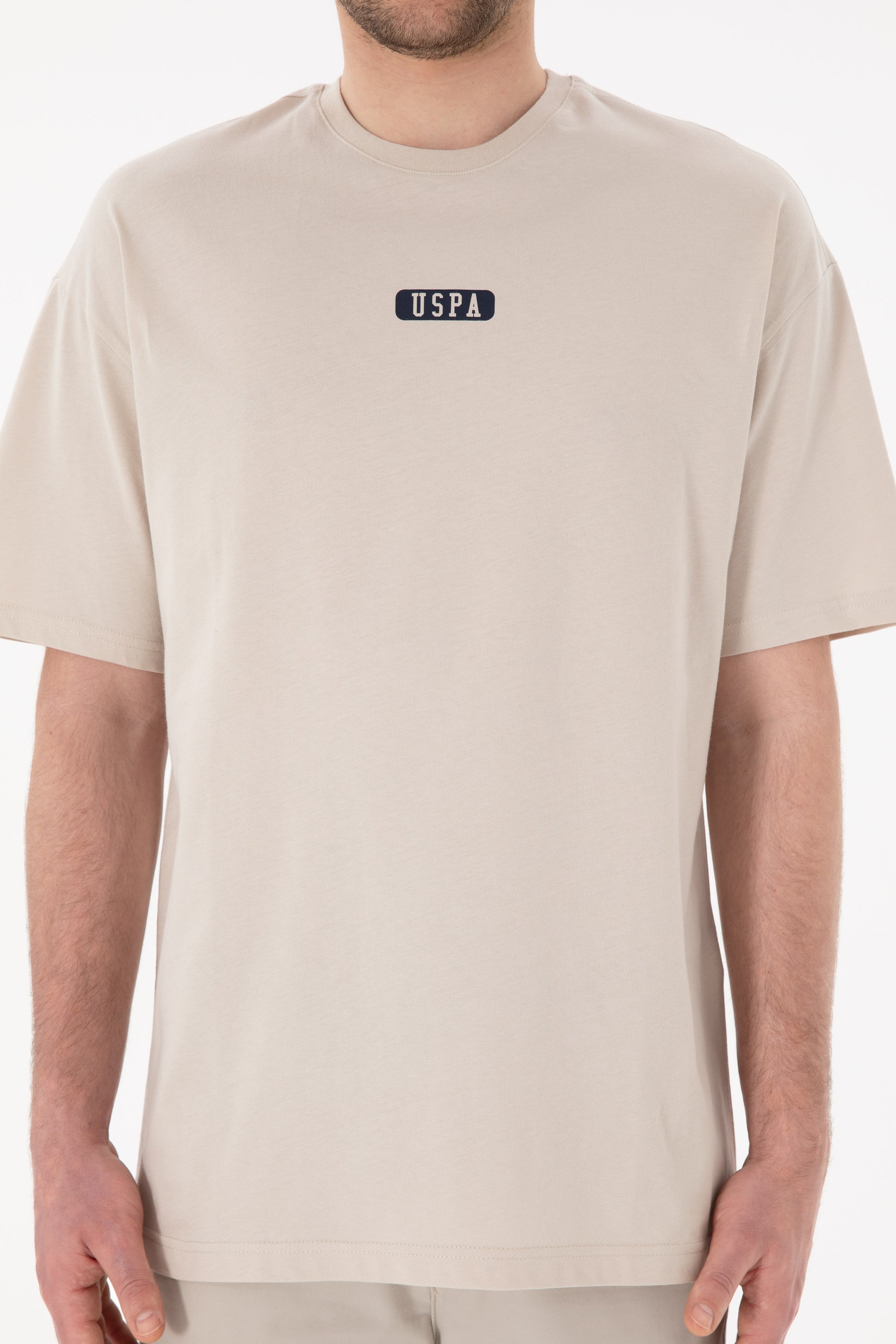 Men's Oversize Fit Crew Neck Stone T-Shirt