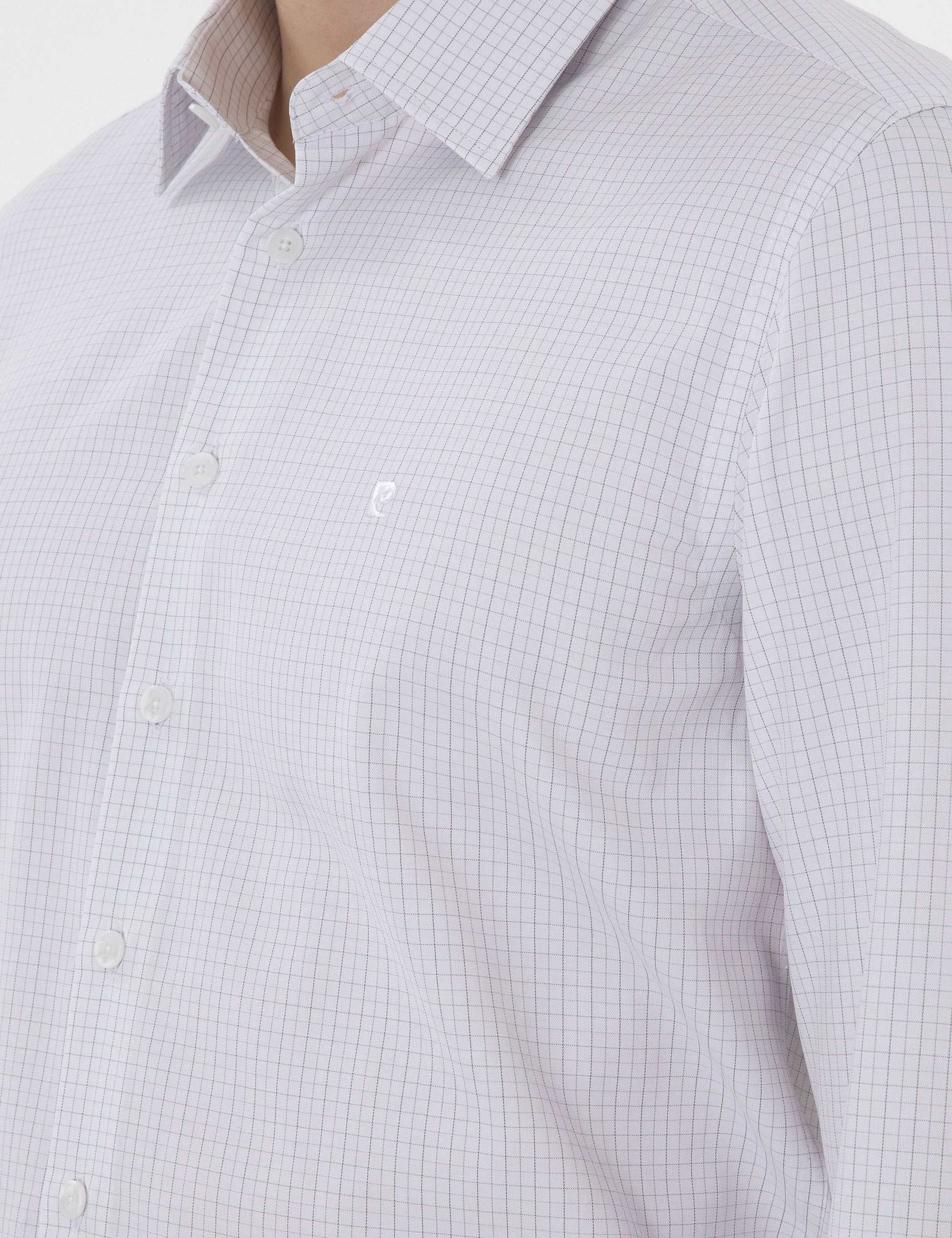 Grey Slim Fit Checkered Long Sleeve Shirt