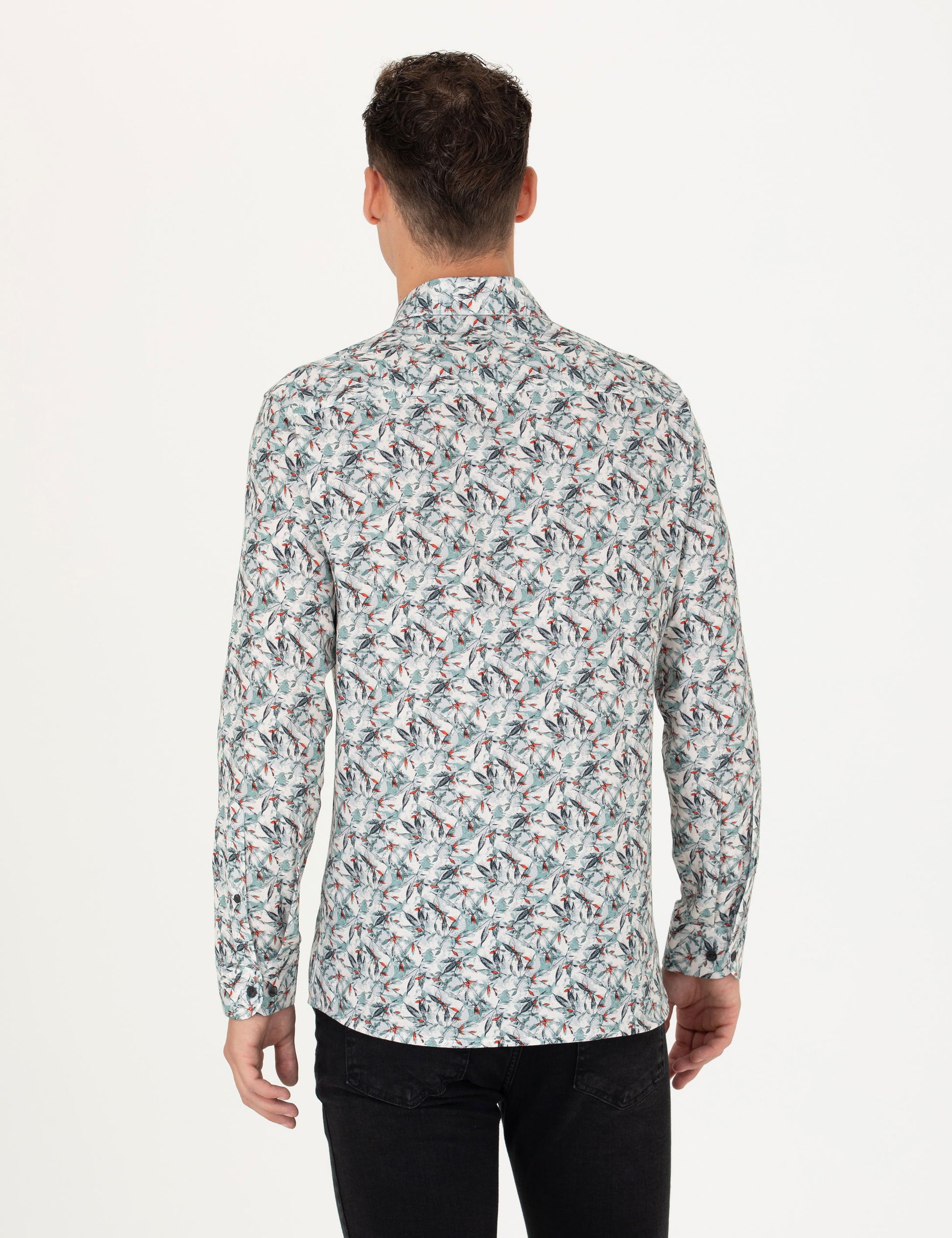 Mint Slim Fit Long Sleeve Shirt