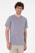 Men's Regular Fit Crew Neck Grey Basic T-Shirt