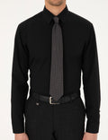 Black Regular Fit Long Sleeve Basic Shirt