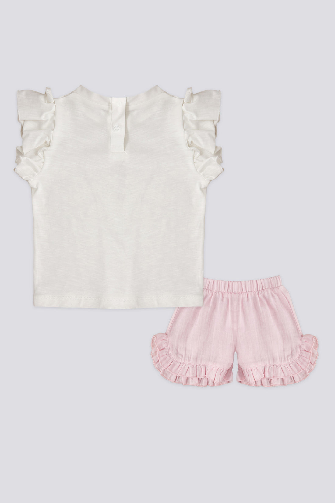 Baby Girl Pink Ruffle 2-Piece Short Sleeve T-Shirt Set