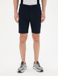 Navy Blue Slim Fit Woven Shorts