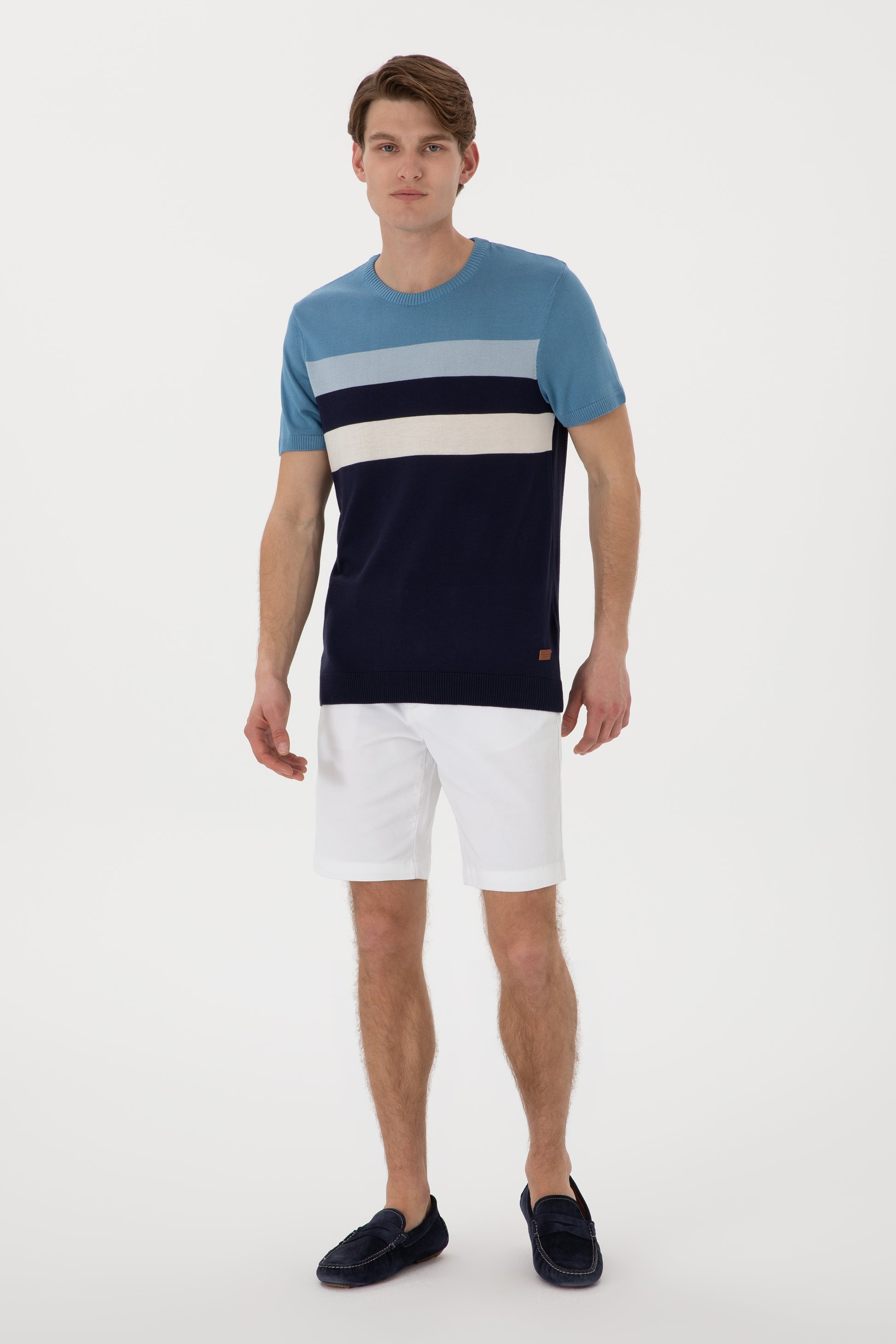 Men's Slim Fit Crew Neck Navy T-Shirt