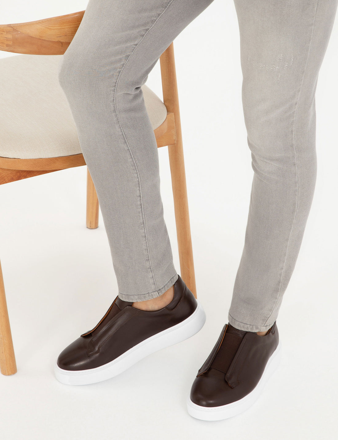 Brown 100% Leather Casual Shoes