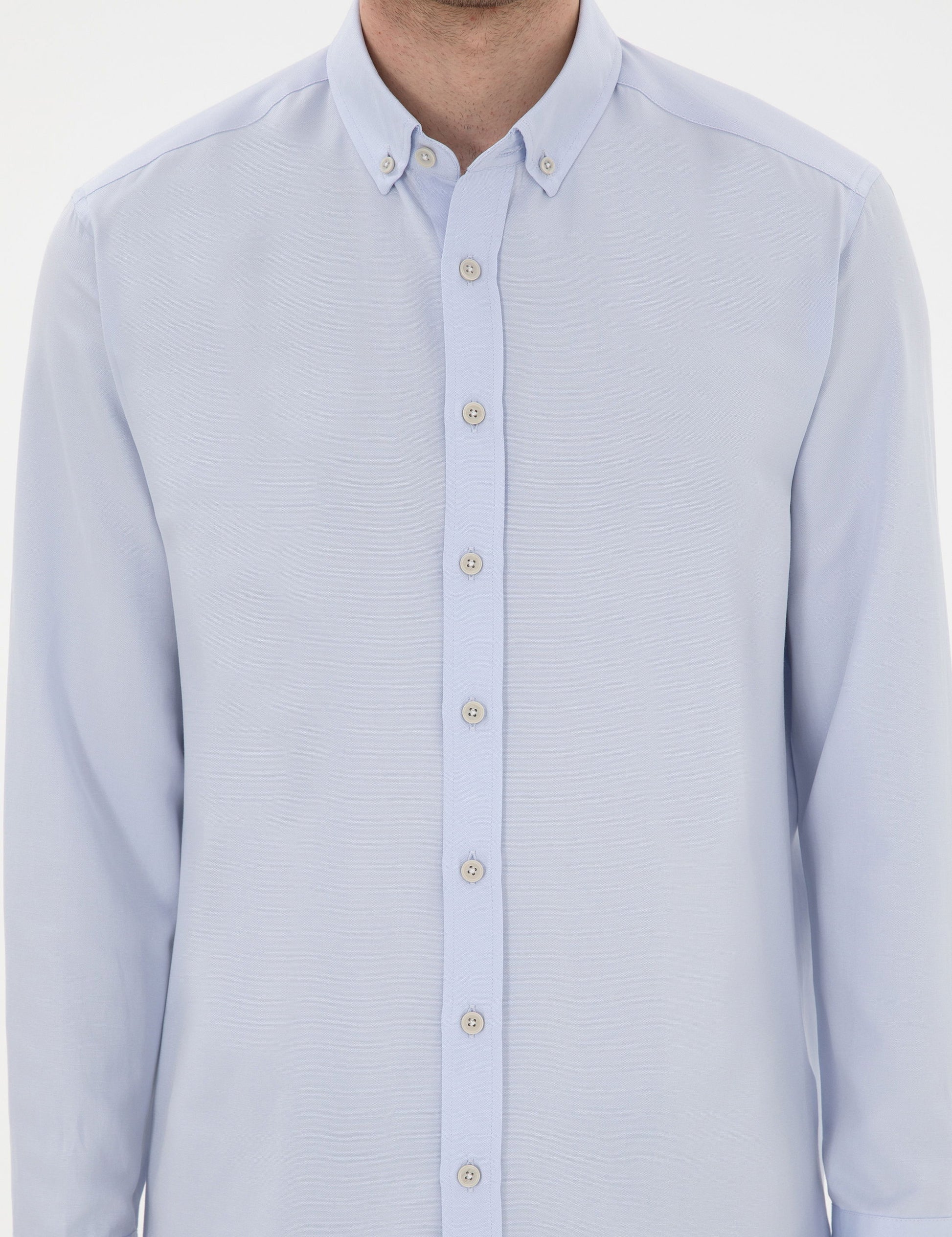 Light Blue Slim Fit Oxford Shirt Long Sleeve