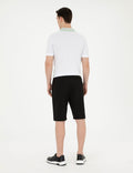 Black Regular Fit Knitted Shorts