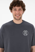 Men's Oversize Fit Crew Neck Anthracite T-Shirt