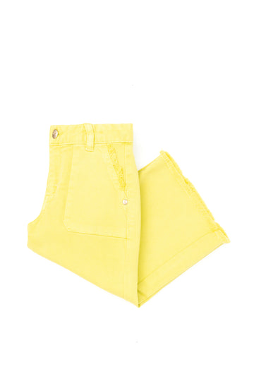 Girl's Neon Yellow Canvas Pants