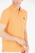 Men's Orange Basic Polo Neck T-Shirt