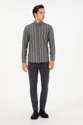 Men's Grey Long Sleeve Shirt