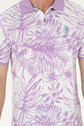 Men's Regular Fit Polo Neck Lilac T-Shirt
