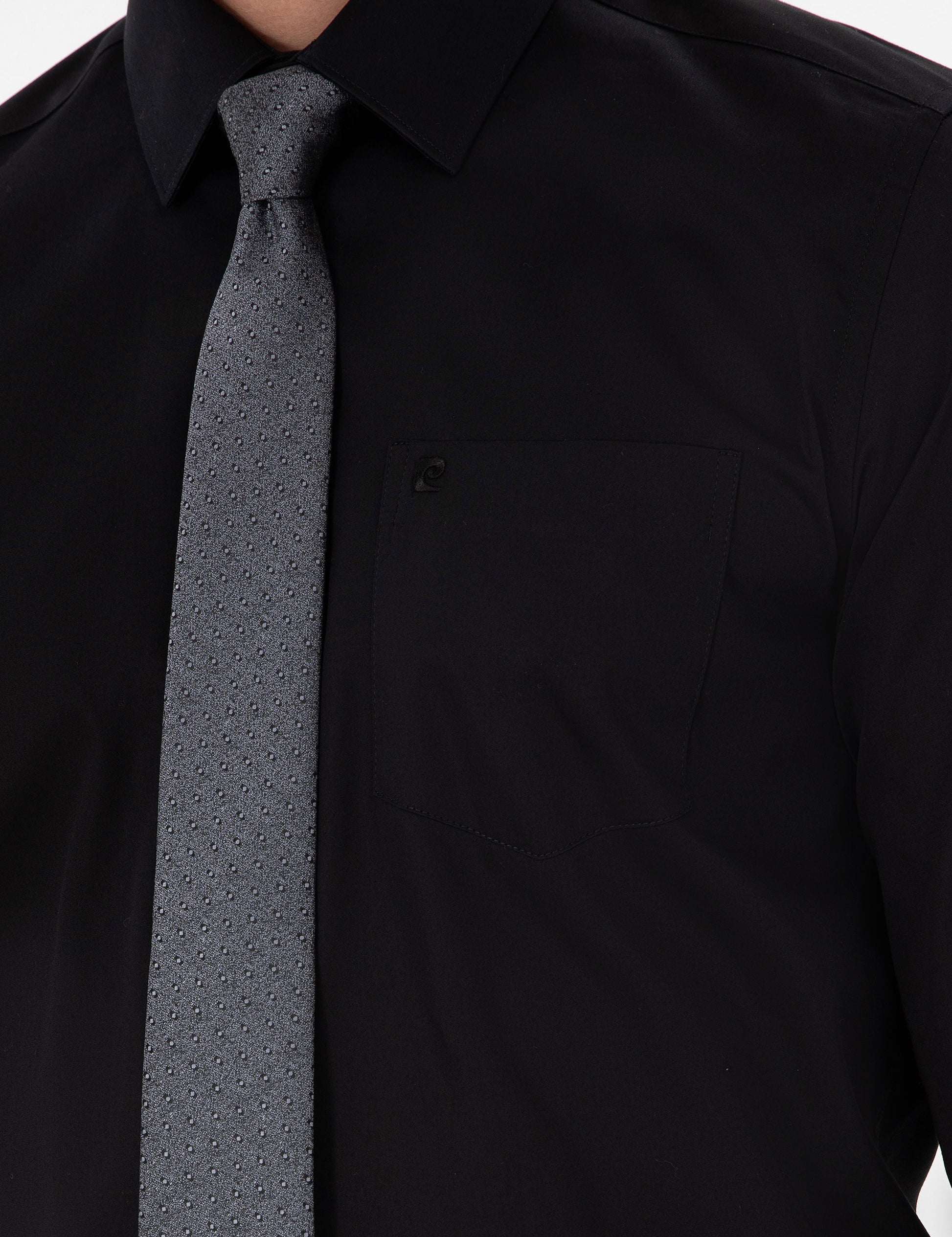 Black Regular Fit Long Sleeve Basic Shirt