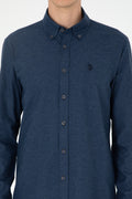 Men's Navy Blue Long Sleeve Basic Shirt