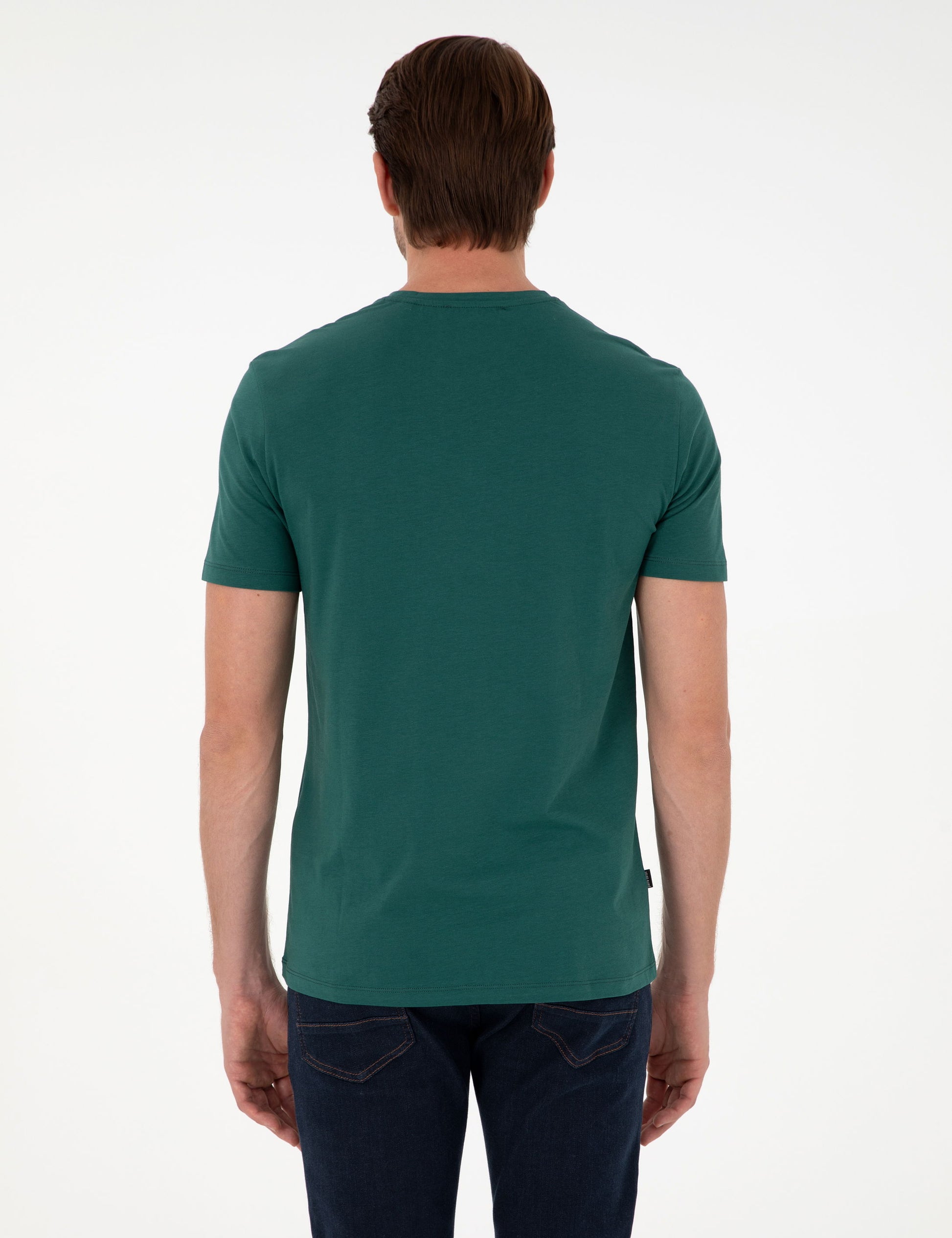 Dark Green Slim Fit Basic T-Shirt