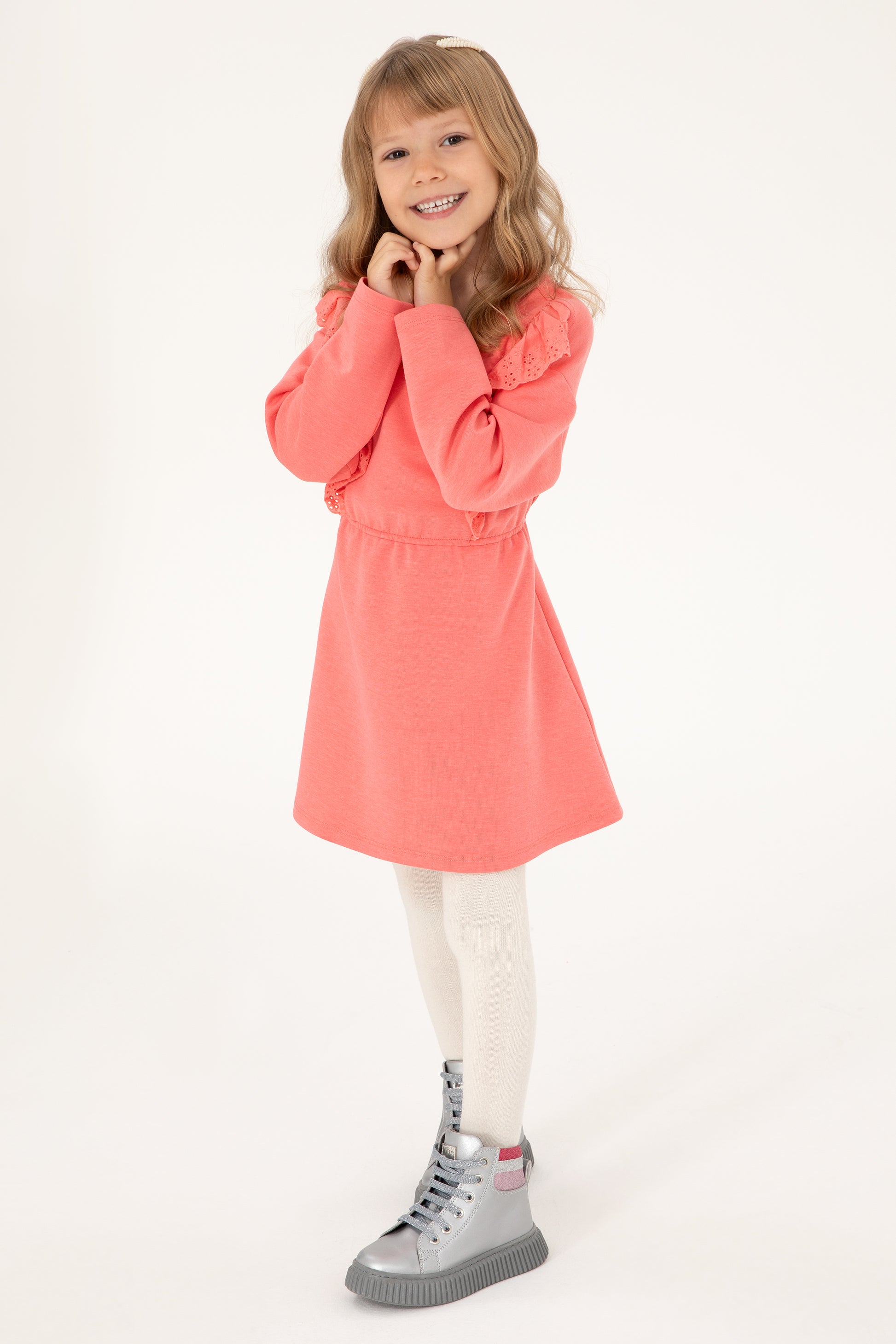 Girl's Pomegranate Flower Knitted Dress