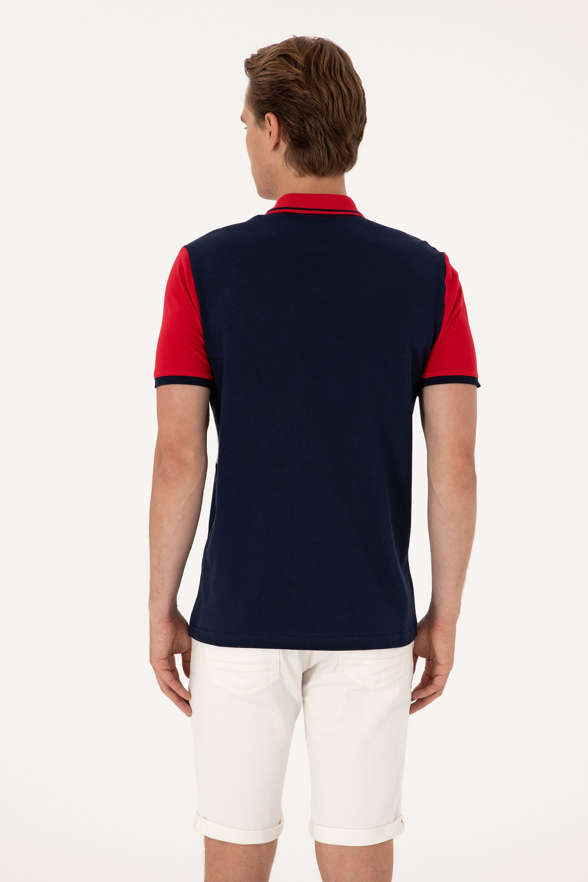 Men's Regular Fit Polo Neck Navy T-Shirt