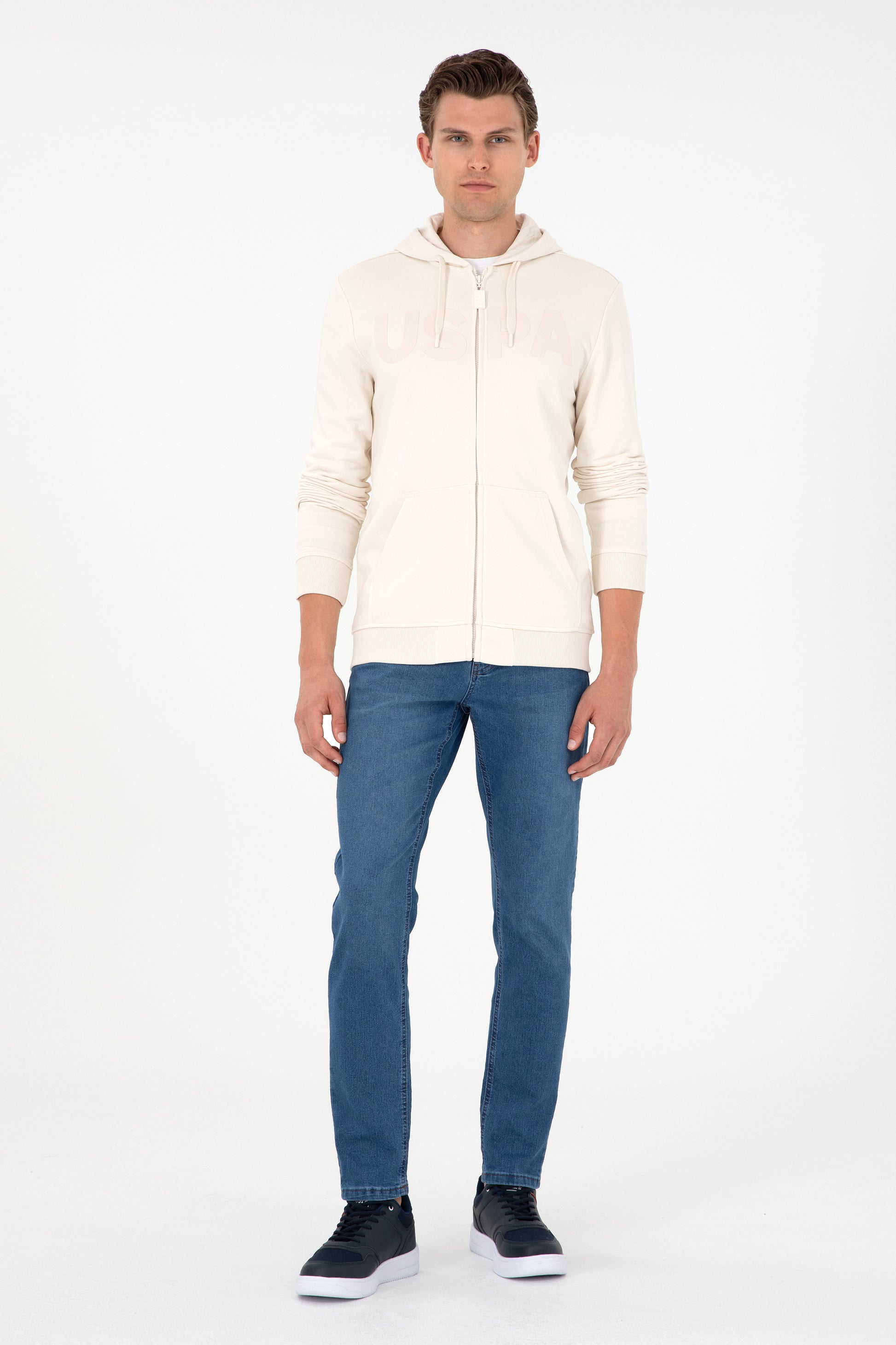 Men's Cream Knitted Cardigan