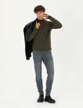 Dark Khaki Slim Fit Sweater