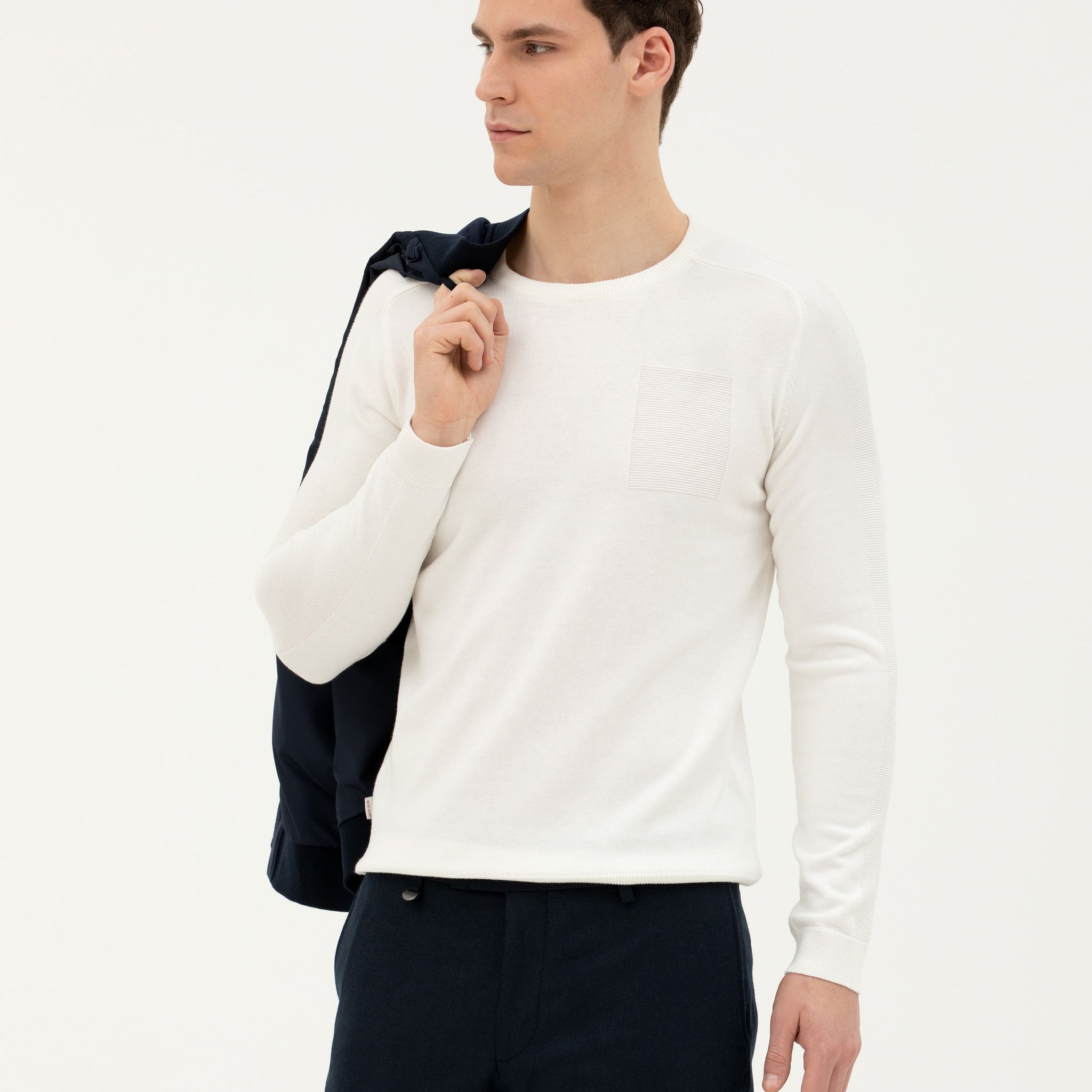 Ecru Slim Fit Sweater